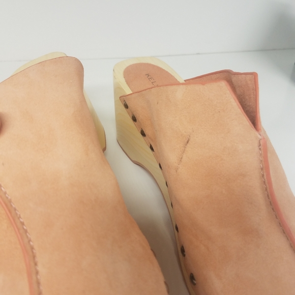 Kelsi Dagger Peach Pink Suede Clogs - Picture 3 of 9
